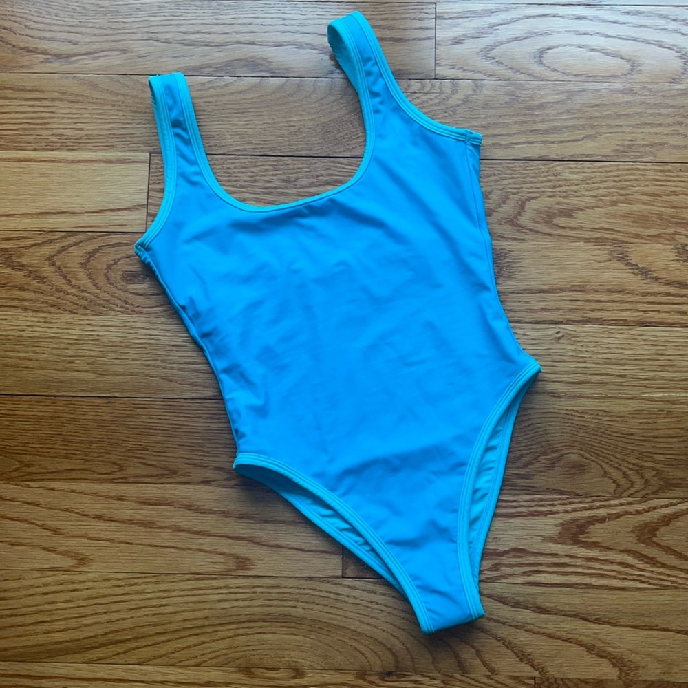 93 Play Street High Leg One Piece in Bubble Blue